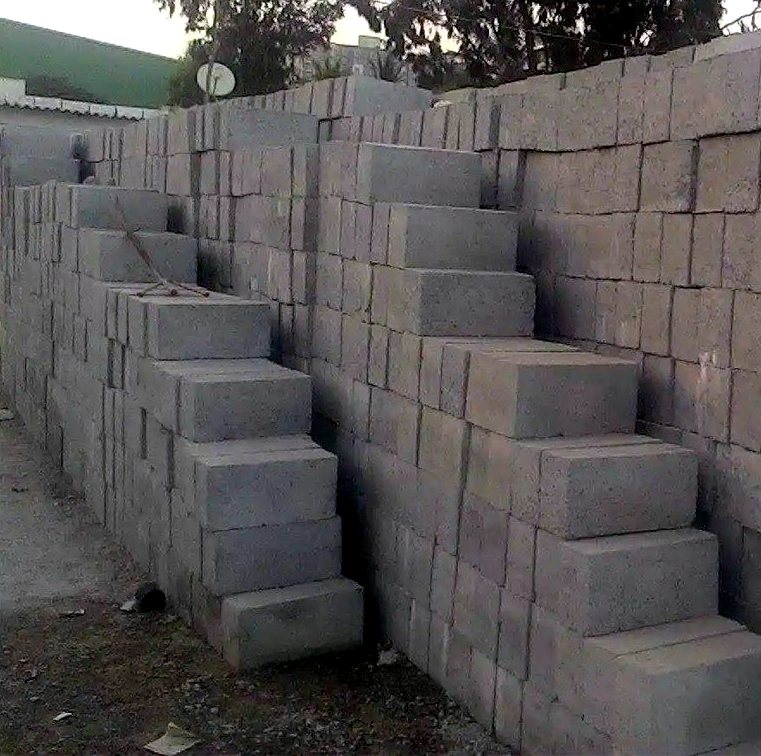 Solid concrete block stack
