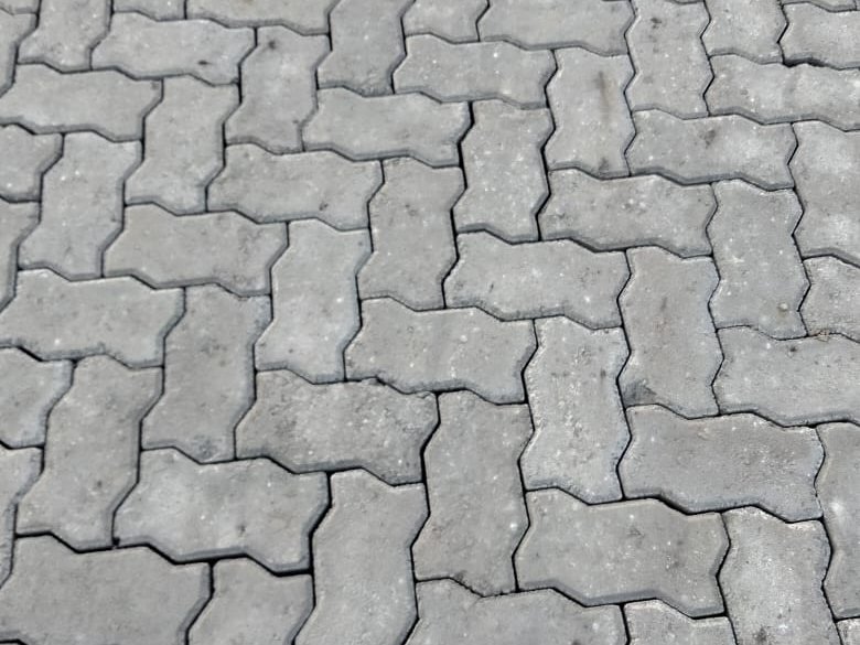 Close view of laid M-50 unipaver blocks at Dhamra Port