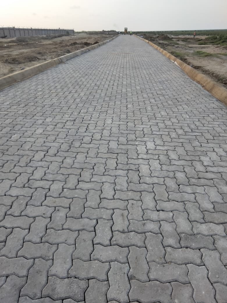 Finished paver road at Dhamra Port on the remote Odisha coast