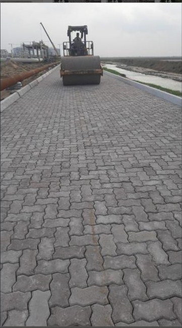 Vibratory roller test on the finished M-55 unipaver pavement at Jalna Dry Port